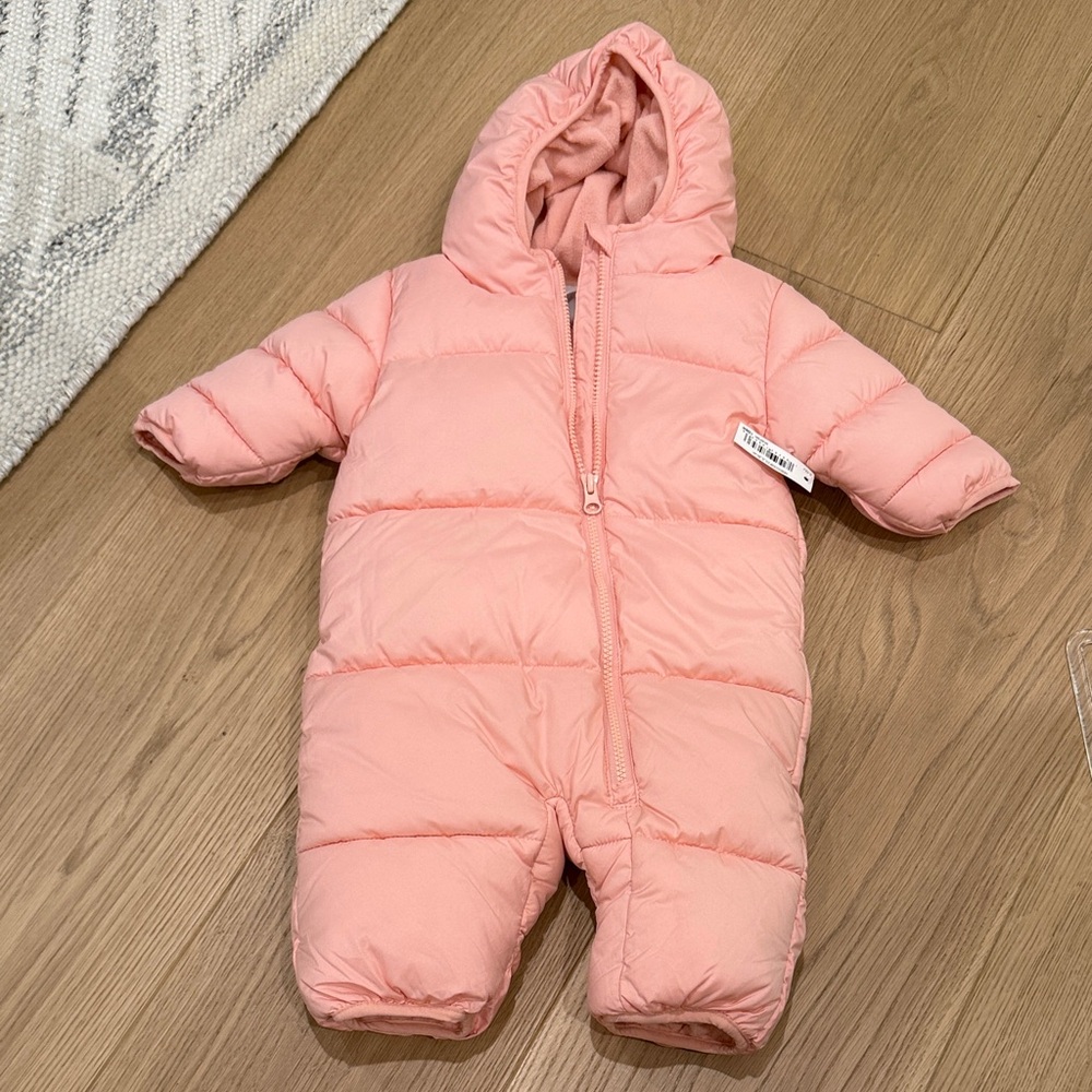 Amazon Essentials Soft Pink Baby Snowsuit